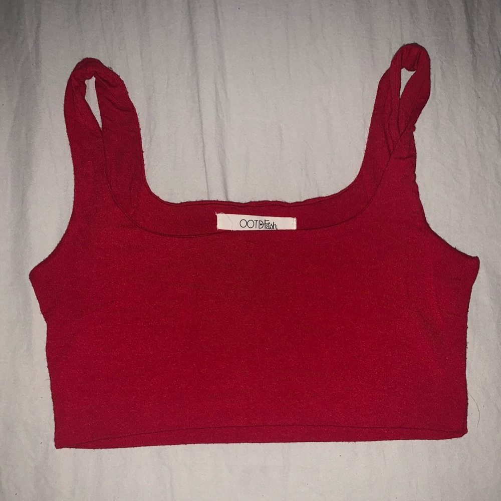 Red crop top